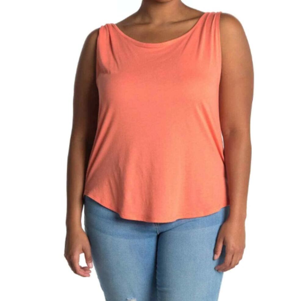 MELROSE AND MARKET NORDSTROM Women's Coral Twisted Strap Tank Top Size M
